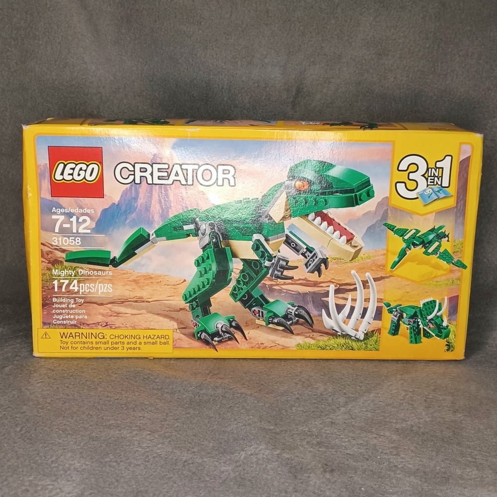 LEGO Creator 3-in-1 Dinosaurs 31058 Building Kit 174 pcs Green T-rex SEALED